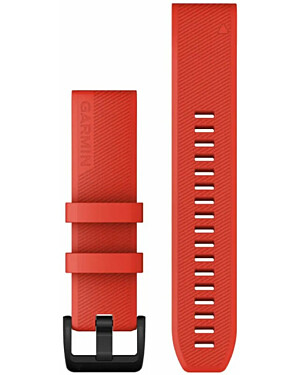 Pas Garmin Quickfit 22mm 010-12901-02 Rdeč model s črno zaponko iz nerjavnega jekla